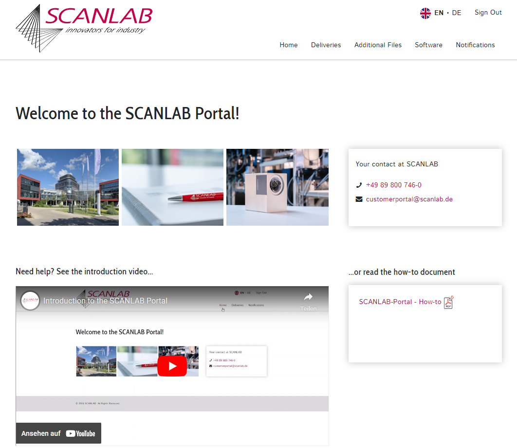 SCANLAB Portal